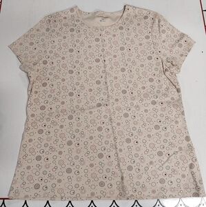 Croft & Barrow Cream Fitted Short Sleeve Tee